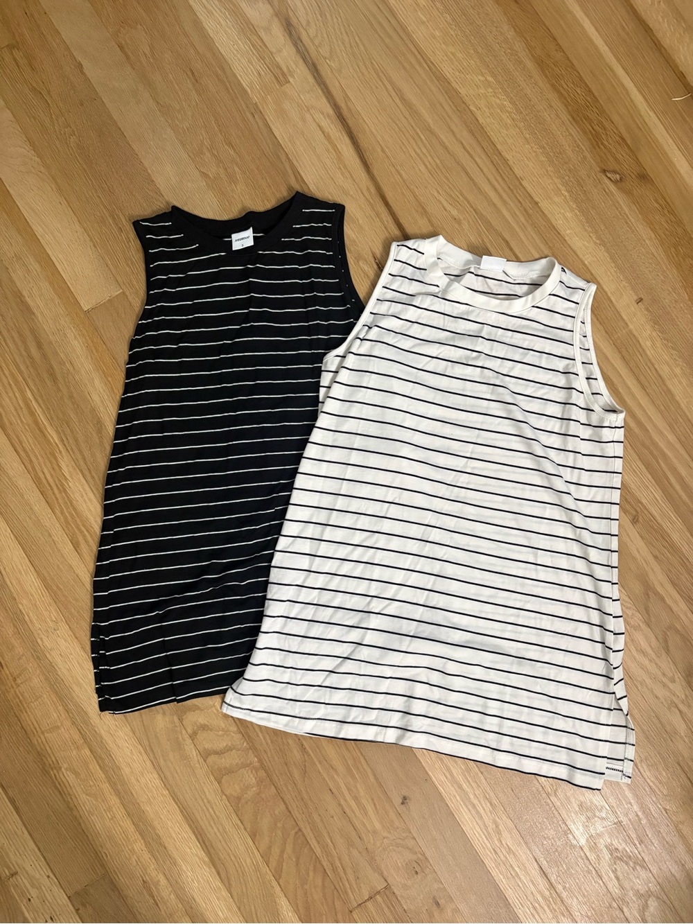 NWOT Striped Sleeveless Tank Tops - Black & White Set